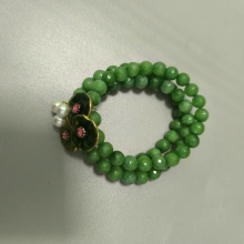 Chinese style green  floral beads bracelet