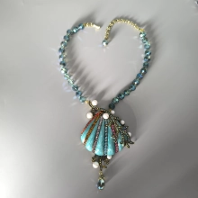 shell  artificial diamond necklace