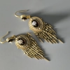 Retro Vintage diamond-set brass earrings 