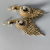 Retro Vintage diamond-set brass earrings 