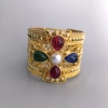 colorful artificial diamonds golden color bracelet bangles