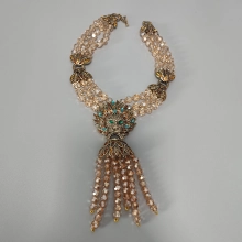 lion head pendant artificial diamond necklace